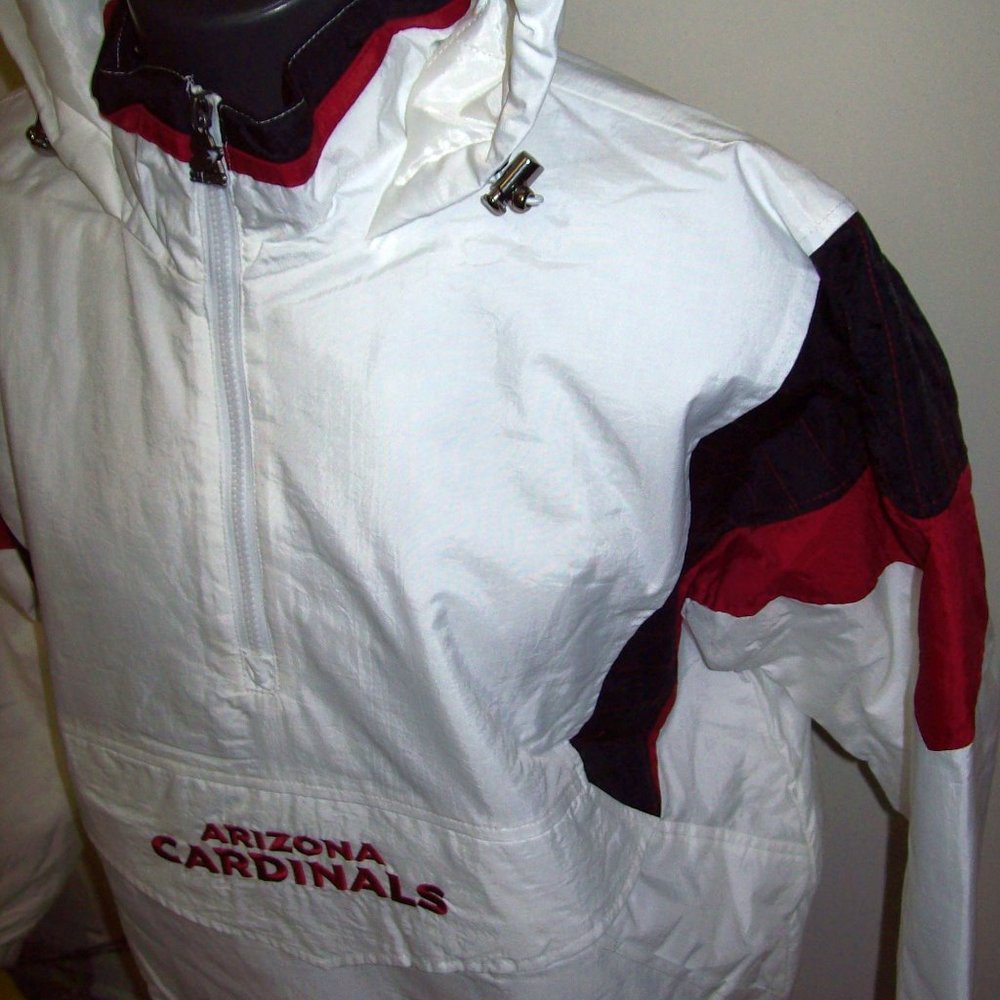 ARIZONA CARDINALS STARTER Half Zip Jacket WHITE 3X